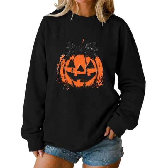 CUIYUAN Sweatshirt for Women Fall Crewneck Sweat Shirts Cute Pumpkin Sweaters Tops Breathable Winter Clothes Womens Sweatshirt