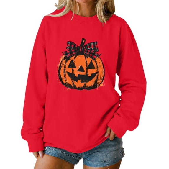 CUIYUAN Sweatshirt for Women Fall Crewneck Sweat Shirts Cute Pumpkin Sweaters Tops Breathable Winter Clothes Womens Sweatshirt