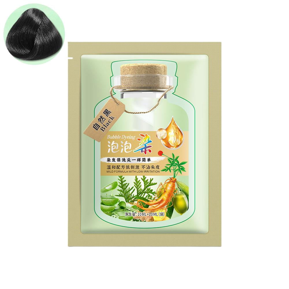CUJMH 10bag/box Natural Plant Bubble Hair Dye Hair Dye Shampoo Long