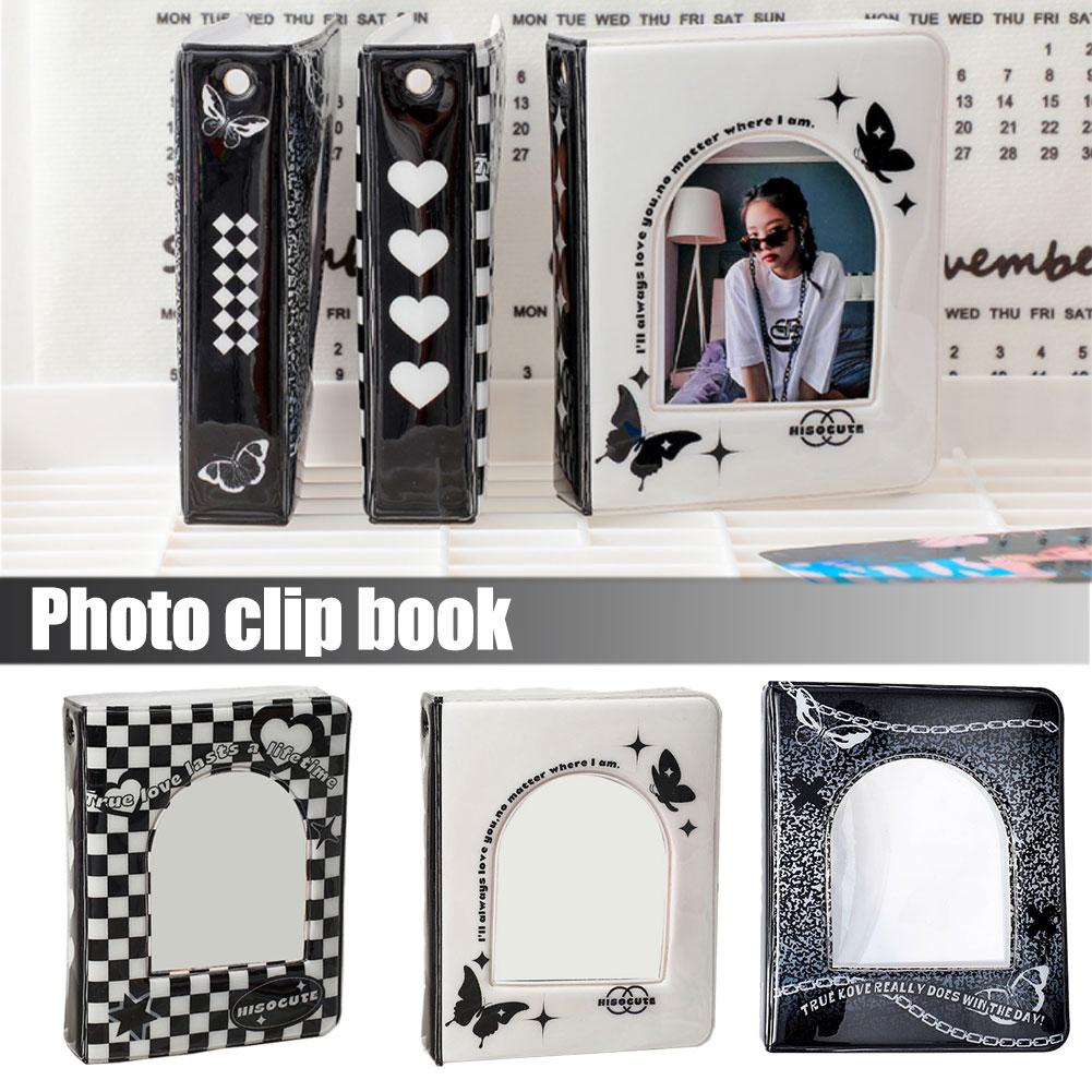 CUJMH Mini Photo Album 40 Pockets, 3 inch Kpop Photocard Holder Book Small Photocard Binder Photo Card Binder Window Hollow Picture Album for Photo