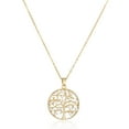 thumbnail image 1 of CUKIXA 18K Gold PVD Stainless Steel Tree of Life Pendant Necklace for Women, Round Medallion with Pavé CZ, Hypoallergenic, Adjustable 40+5 cm, 1 of 5