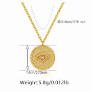 CUKIXA 18K Gold Plated Layered Coin Pendant Necklace for Women, Adjustable 12.2 15.7 in Choker, Square CZ Charm, Vintage O-Chain, Everyday Layering Gift