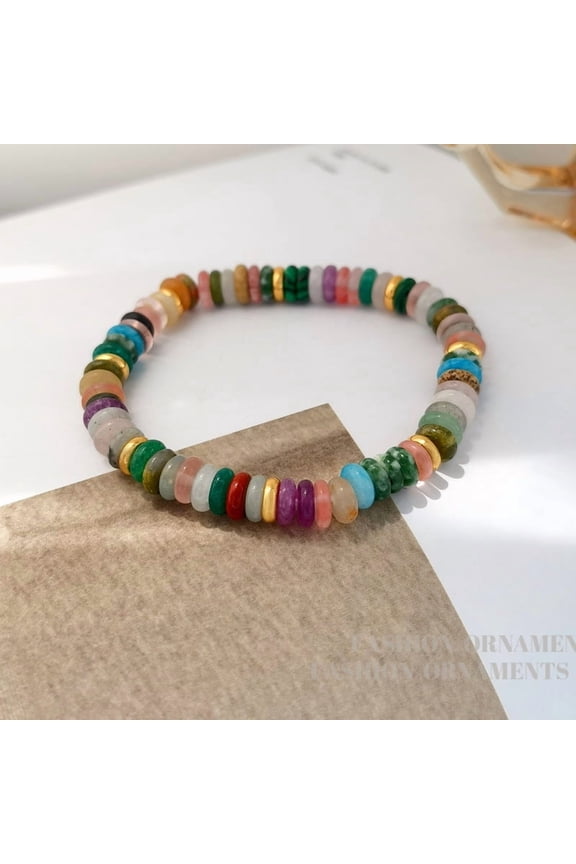 Colored Beads Multi-Color Fashion Necklace 18 Inch Stylish Chain