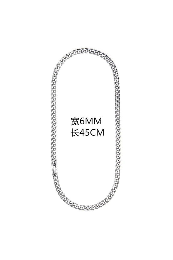 Hip Hop Link Chain - 6/8/10mm Titanium Steel Necklace for Men, for Men Basic Simple Rapper's Choker on Neck Fashion Jewelry, Silver