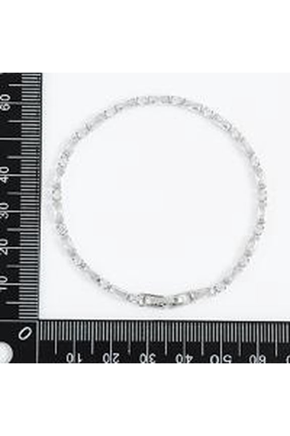 Korean Style Zirconia Bracelet - 8in Two-Tone Diamond Tennis Chain - Rose Gold/Silver Plated Couple Jewelry (0.33lb) - Luxury Unisex Handmade Wristband