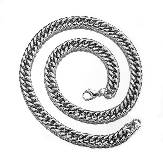 CUKIXA Men's Titanium Steel Twist Chain Necklace - 3/5/7/9mm Stainless Steel Cuban Link Chain, 18-28 Inch Minimalist Jewelry for Men