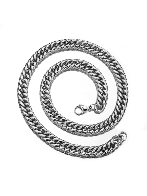 Men's Titanium Steel Twist Chain Necklace - 3/5/7/9mm Stainless Steel Cuban Link Chain, 18-28 Inch Minimalist Jewelry for Men