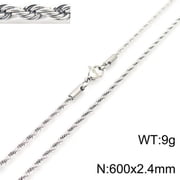 CUKIXA Titanium Steel Rope Chain Necklace - 2-8mm Twisted Cable Chain for Women & Men, Never Fade Waterproof Hip Hop Jewelry 19.69-23.62in