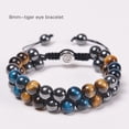 thumbnail image 1 of CUKIXA Triple Protection Bracelet Natural Tiger Eye Agate Stone 8mm Beads Black Obsidian,Crystal Jewelry Stone Bracelets Christmas Gifts for Men Bring Luck Prosperity, 1 of 25