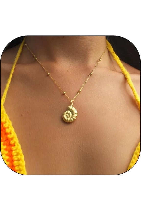 choice of all Gold Sea Shell Charm Necklace Jewelry for Women Summer Boho Seashell Beach Starfish Necklace Fashion Accessories Summer Beach Vacation Clothes Dresses 2025