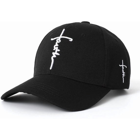 CUKOLSXA Embroidered Cross Baseball Cap, Christian Adjustable Snapback Hat for Men & Women, Men Hats, Men Hat, Baseball Cap Women, Baseball Hat Structured Dad Hat with Jesus Faith Design