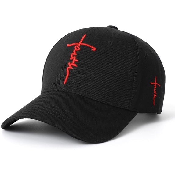 CUKOLSXA Embroidered Cross Baseball Cap, Christian Adjustable Snapback Hat for Men & Women, Men Hats, Men Hat, Baseball Cap Women, Baseball Hat Structured Dad Hat with Jesus Faith Design