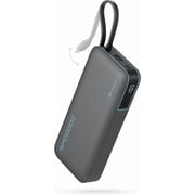 Cuktech 20000mAh Portable Power Pack, 45W, Built-in Usb-C Cable, Gray