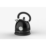 Culinary Chef 1.8 Quart 1,500-Watt Retro Porcelain Electric Water Kettle with Thermometer, Black