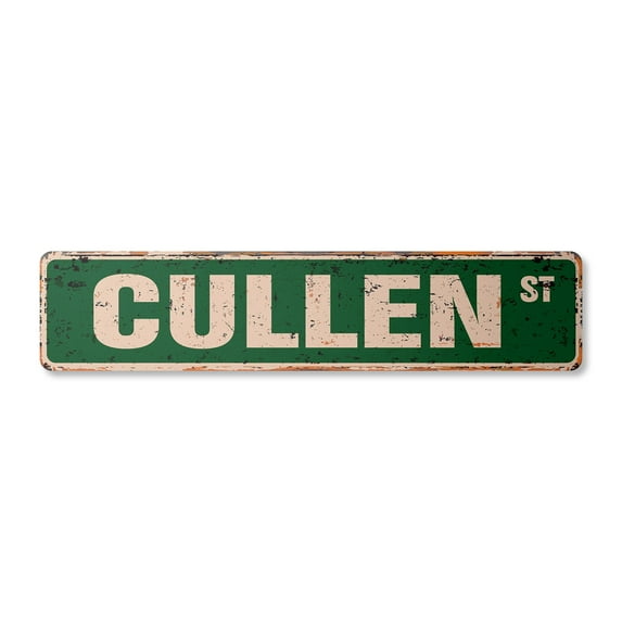 CULLEN Vintage Aluminum Street Sign Childrens Name Room Metal Sign rustic metal tin | Indoor/Outdoor |  18" Wide