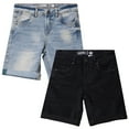 thumbnail image 1 of CULTURA AZURE  Little Boy's Roll-Up Denim Shorts 2-Pack, Jet Black/Light Blue, 4, 1 of 8
