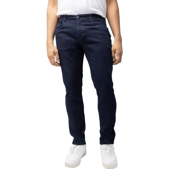 CULTURA AZURE Mens Skinny Fit Jeans, Rinse, 40X32