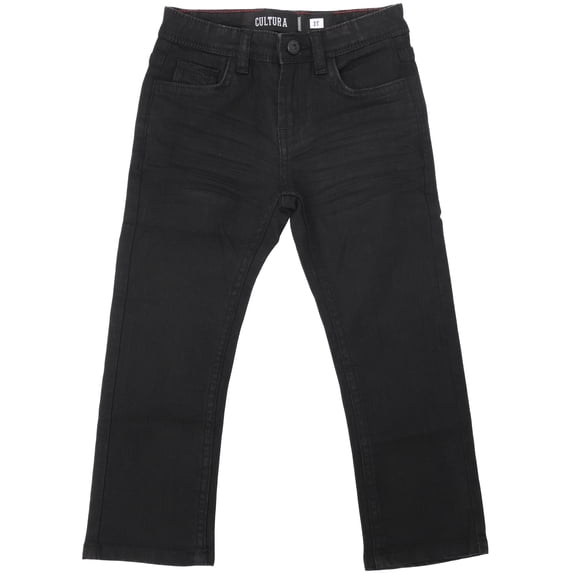 CULTURA AZURE Toddler Boy's Super Flex Jeans, Black, 3T
