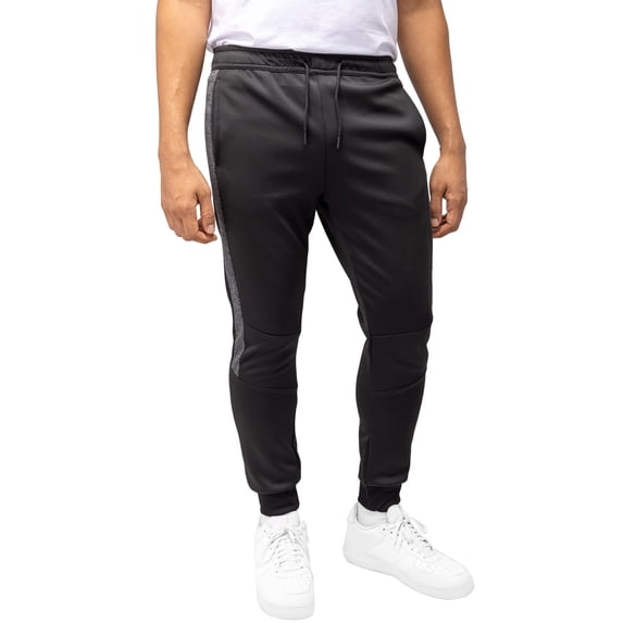 CULTURA Men's Track Jogger, Black/Heather Charcoal, M