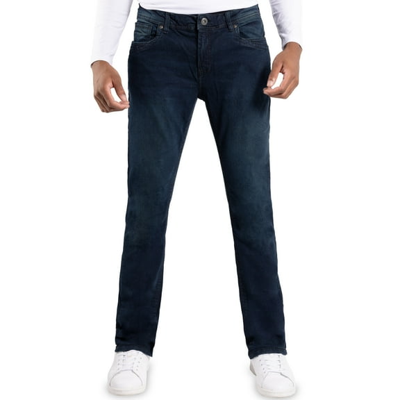 CULTURA Men's Saddle Stitch Modern Fit Jeans, Blue Black, 30X30