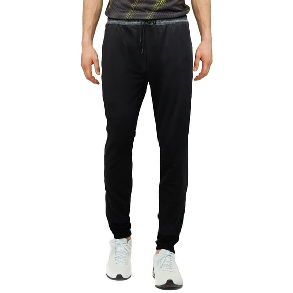 CULTURA AZURE Mens Tech Fleece Jogger, Black/Charcoal, M
