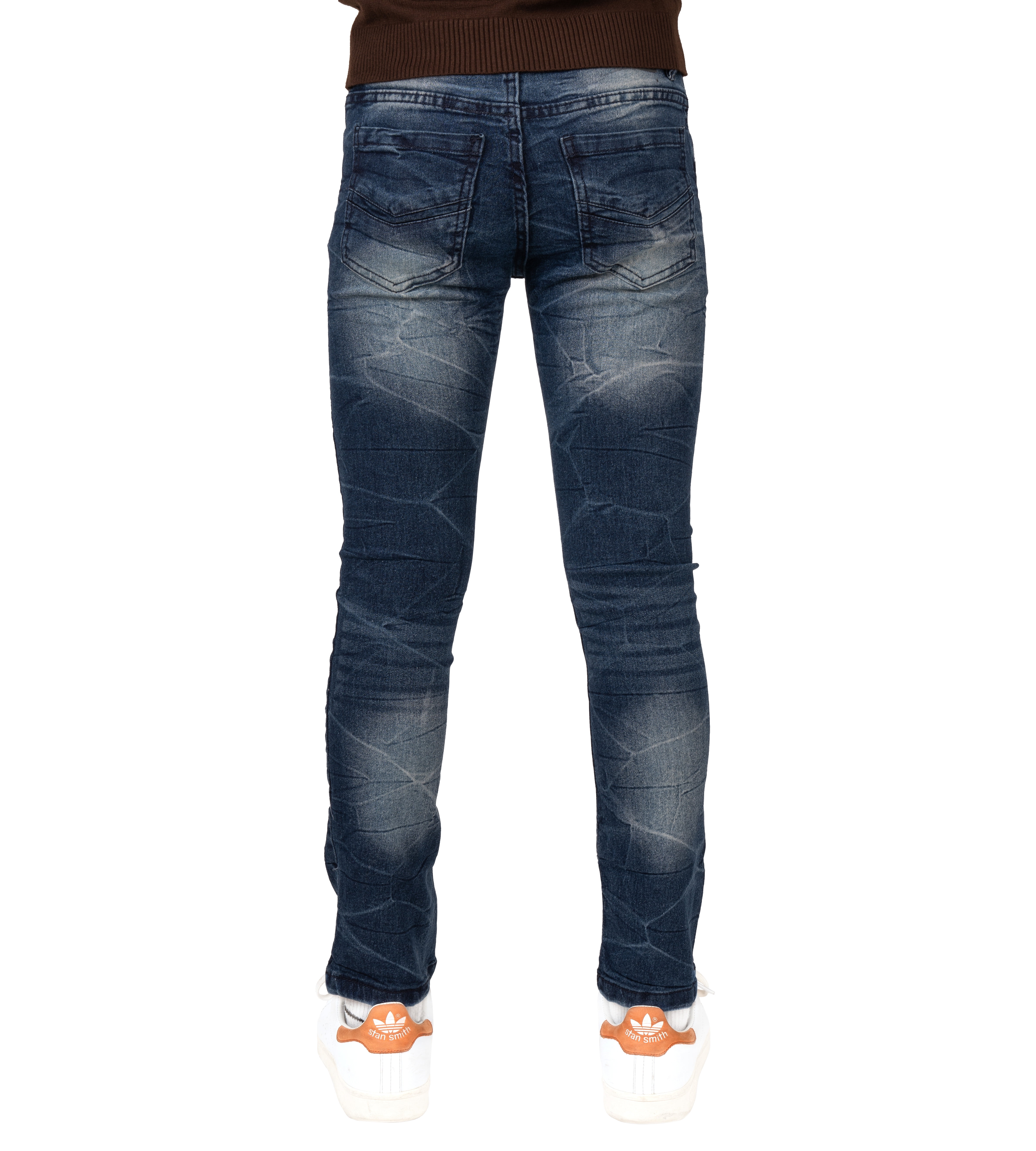 CULTURA Skinny Jeans for Boys Big Boys Teens Slim Wash Denim Pants, Medium  Blue - Copper Accent, Size 14