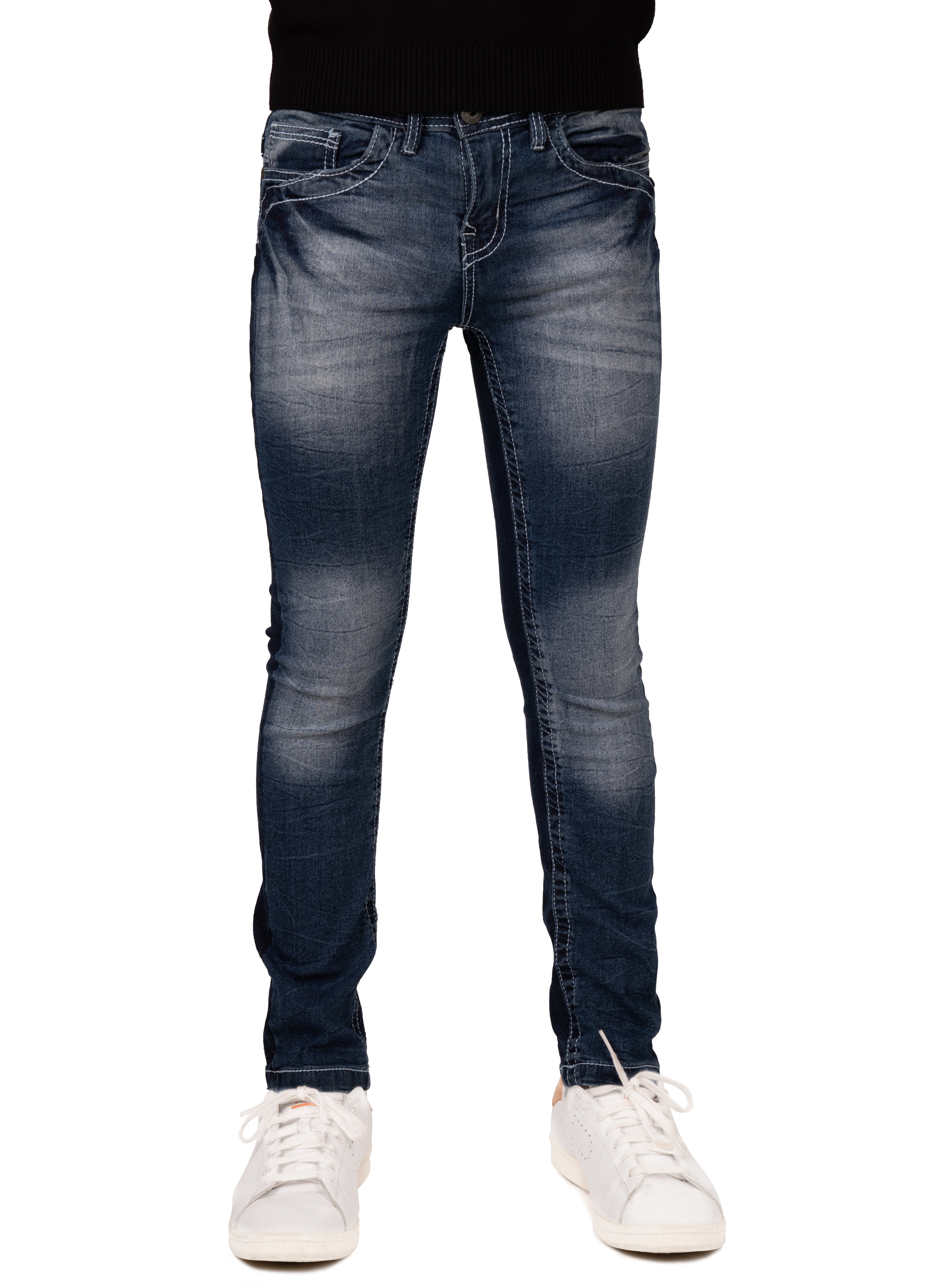 CULTURA Skinny Jeans 5 3-7, Size Wash Blue Stitch, for Denim Little Slim Stretch Boys Age Pants, Comfy Thick