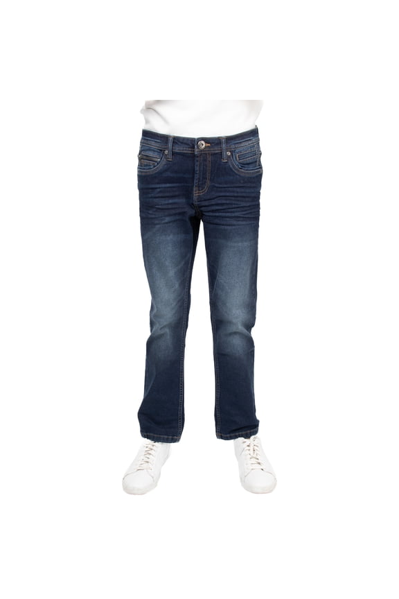 AZURE Boy's Stretch Jeans, Dark Blue, 18