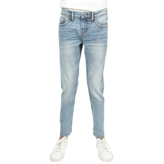 Boys Dark Blue Cotton Slim Fit Jeans