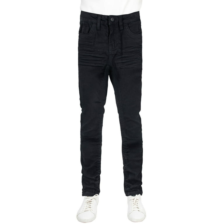CULTURA AZURE Little Boy's Saddle Stitch Stretch Jeans, Jet Black