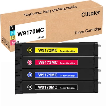 CULater W9150MC W9151MC W9152MC W9153MC Compatible Toner Cartridge Replacement for Color Managed MFP E78635dn E78625dn E78630dn Printer (1BK 1C 1M 1Y)