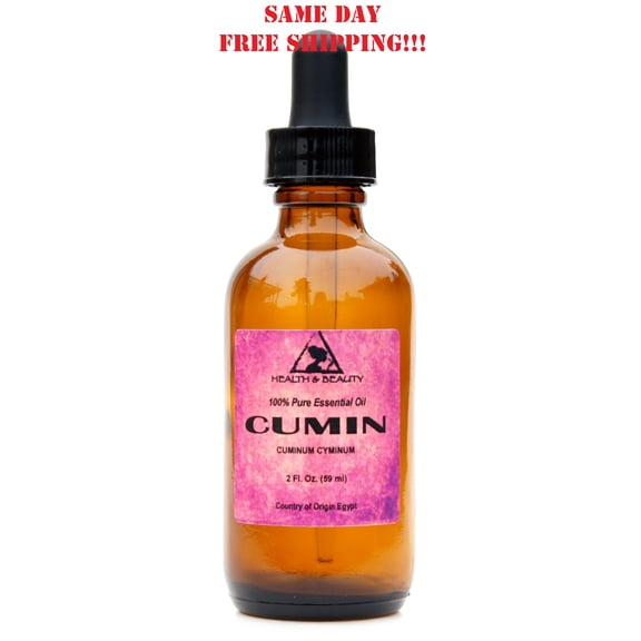 CUMIN ESSENTIAL OIL AROMATHERAPY NATURAL 100% PURE GLASS DROPPER 2 OZ, 59 ml