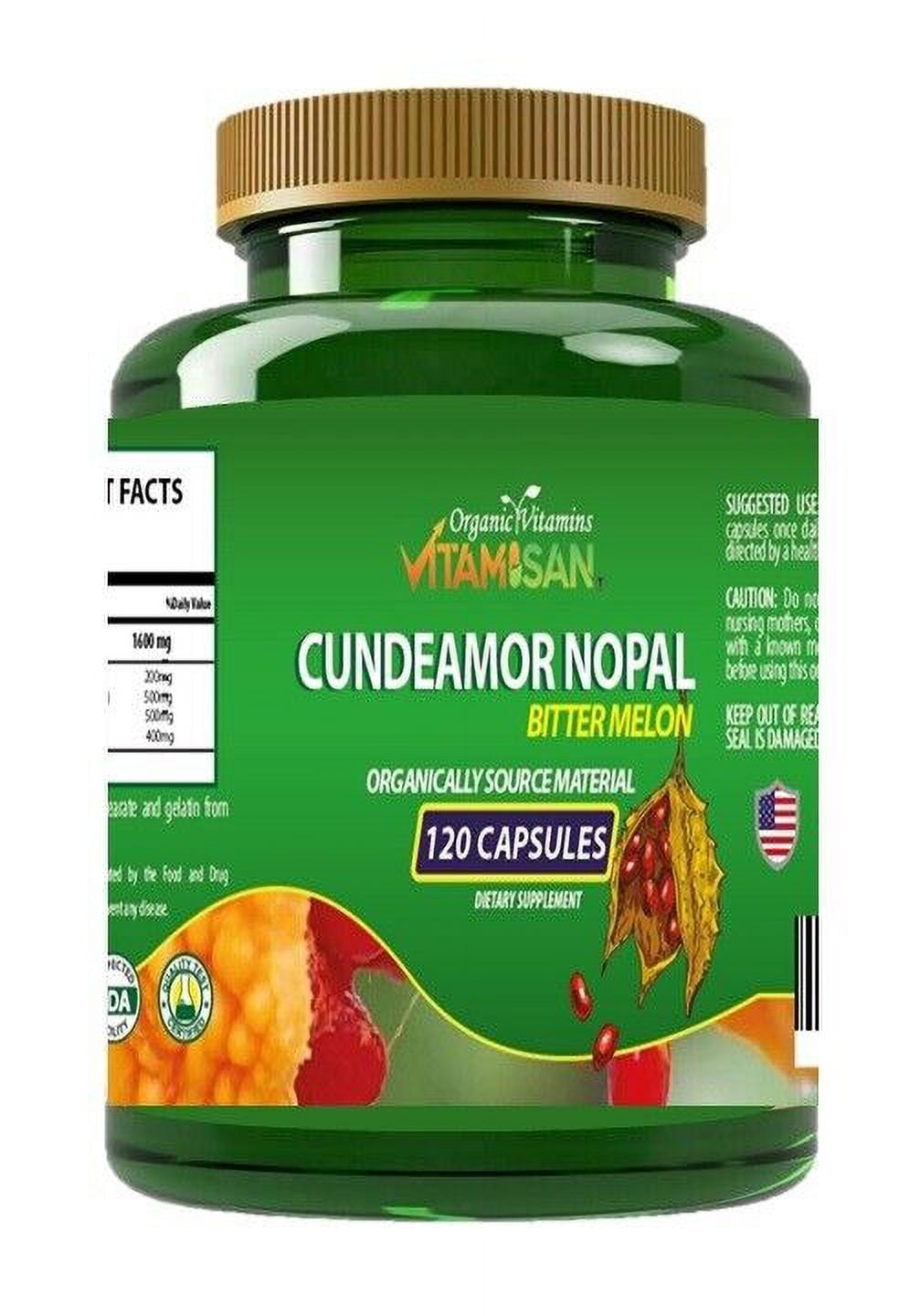 CUNDEAMOR NOPAL Bitter Melon blood Sugar natural Balance Dietary Supplement 120 capsules