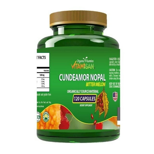 CUNDEAMOR NOPAL Bitter Melon Blood Sugar Balance Dietary Supplement, 120 Capsules for Adult, Man