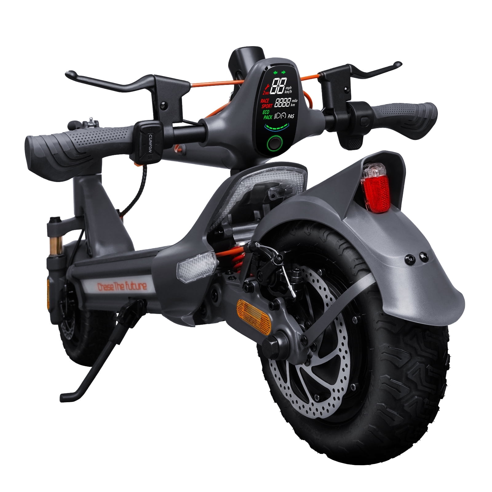 CUNFON Electric Scooter Adult with 1200W Motor Folding E-scooter, 50 Mile Range, 10.5" off Road TiresMax Limited 31MphFingerprint Unlock and App Controller