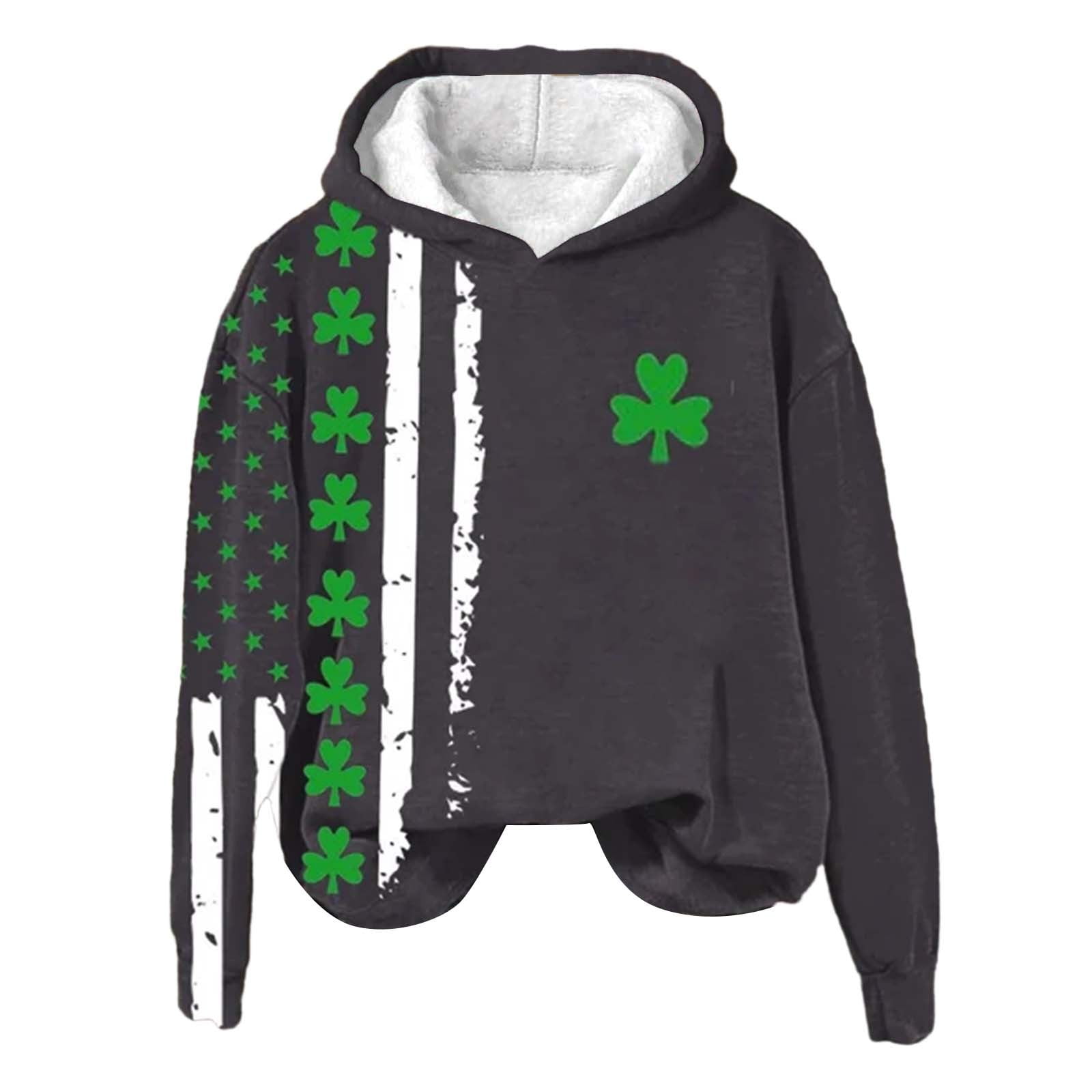 CUNSOUTH American Flag Sweatshirt Irish American Flag Shirt St. 's Day