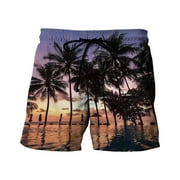CUNSOUTH Mens Shorts,Beach Shorts Men, Men's Spring and Summer Casual Shorts Printed Panel Sports Beach Pants with Pockets Warehouse Clearance Bargains Sale