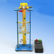 CUNZJIA Pulley Driven Elevator Building Project Battery Powered Wooden Model, Hands-On Physics Circuit Activity for Makers Ages 7-14, Classroom Demonstration Study