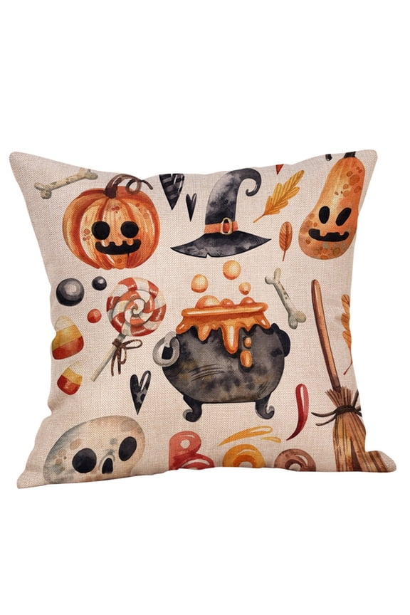family matching christmas pajamas halloween garage door cover christmas for women christmas men halloween Halloween Pumpkin Linen Throw Pillow Cushion Cover Home Sofa