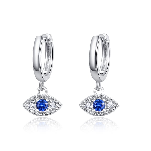 CUOKA MIRACLE 925 Sterling Silver Eye Earrings Blue Mystery Small Hoop Earrings Dangle Earrings Jewelry Gift for Women Teen