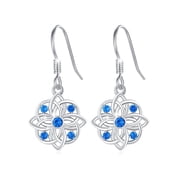 CUOKA MIRACLE Celtic Knot Earrings 925 Sterling Silver Earrings Vintage Earrings Love Knot Round Dangle Earrings Hypoallergenic Fishhook Earrings Irish Celtic Jewelry Gifts for Women Men
