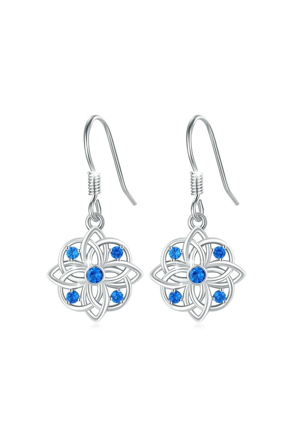 Celtic Knot Earrings 925 Sterling Silver Earrings Vintage Earrings Love Knot Round Dangle Earrings Hypoallergenic Fishhook Earrings Irish Celtic Jewelry Gifts for Women Men