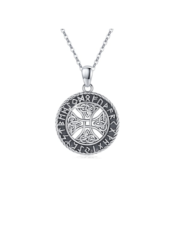 Celtic Knot Necklace Viking Cross elements Men Women 925 Sterling Silver Viking Celtic knot Pendant Jewelry Birthday Graduation Gifts