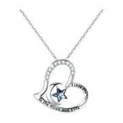 CUOKA MIRACLE Moon and Star Necklace Heart Pendant Necklaces 925 Sterling Silver Hypoallergenic Fine Jewelry Birthday Mothers Day Gift for Women Girlfriend Mom Wife