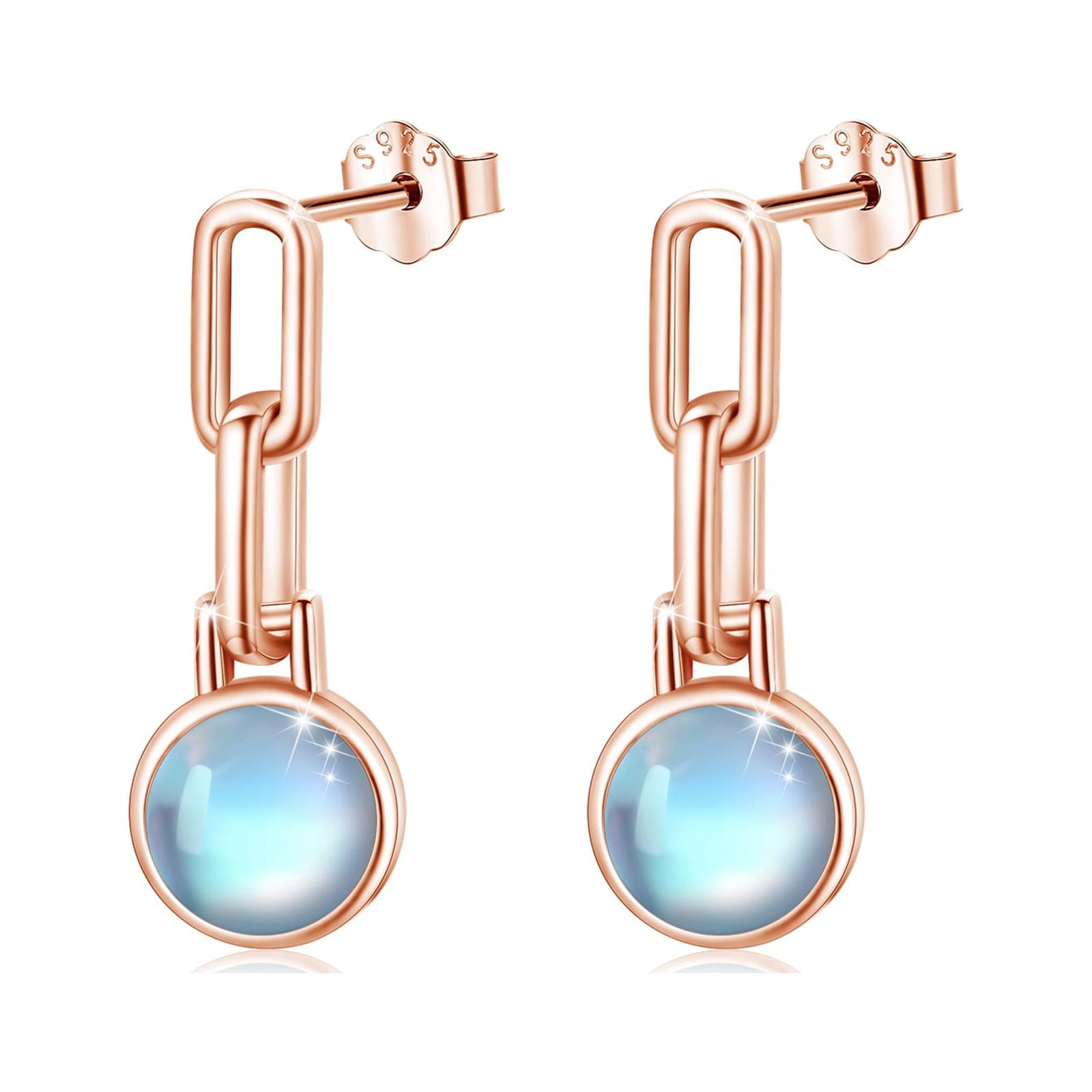 CUOKA MIRACLE Moonstone Stud Earrings 925 Sterling Silver Earrings
