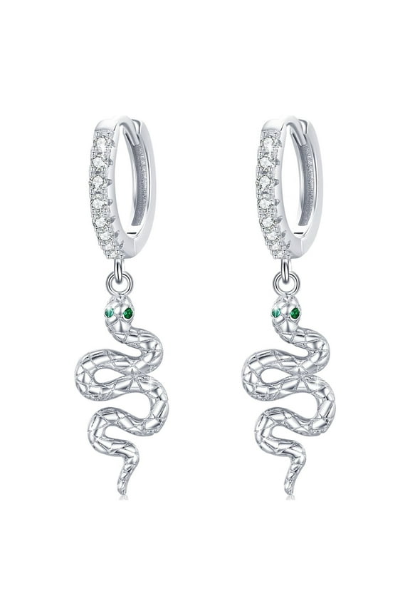 Snake Earrings 925 Sterling Silver Earrings Huggie Hoop Earrings Hypoallergenic Earrings for Sensitive Ears, Snake Jewelry Gift for Women Men Friends
