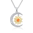 thumbnail image 1 of CUOKA MIRACLE Sunflower Necklace 925 Sterling Silver Opal Sunflower Moon Pendant Necklace Jewelry Birthday Mother's Day Gift for Girlfriend Wife Mom Sister Friend, 1 of 7
