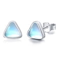 thumbnail image 1 of CUOKA MIRACLE Triangle Moonstone Stud Earrings Shining Gradient Color 925 Sterling Silver Earrings For Women Hypoallergenic Triangle Earrings Ear Studs Jewelry, 1 of 8
