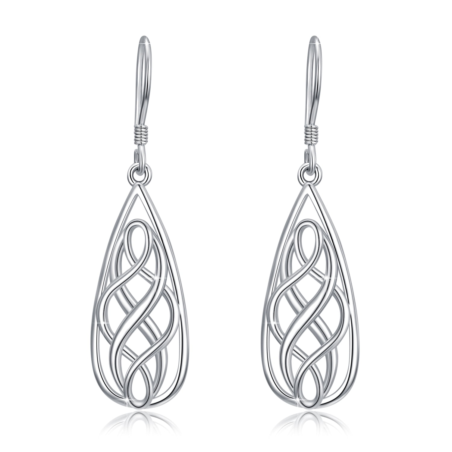 ViLaViDe 925 Sterling Silver Celtic Knot Teardrop Dangle Earrings ...