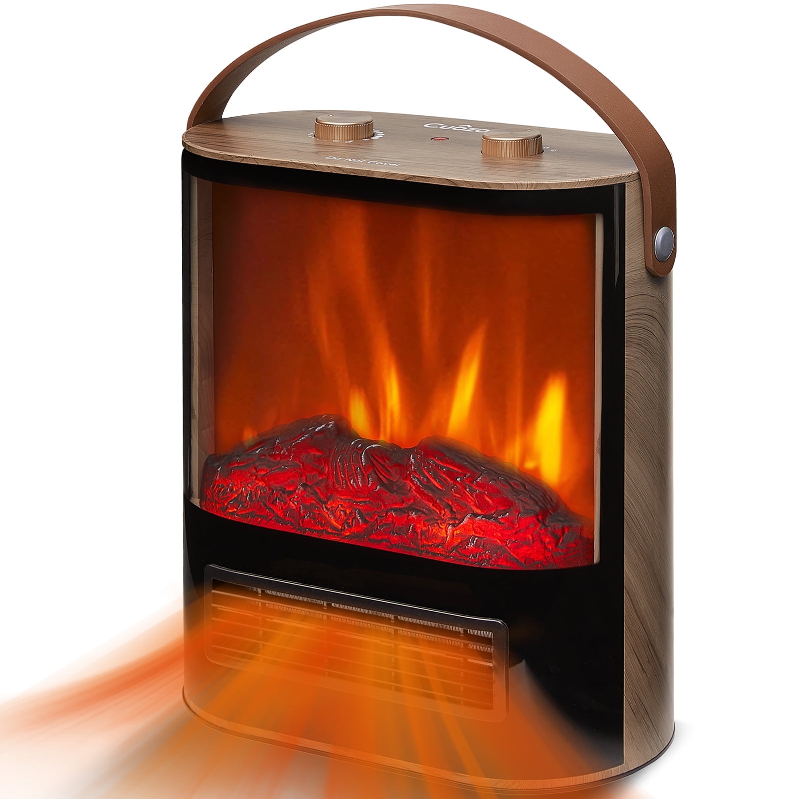 CUOZOVA 16 Portable Electric Fireplace Heater, 1500W/850W Electric Fireplace for Indoor Use with Curved Monitor\u0026Realistic 3D Flame,Small Fireplace Stove for Home Office, Fake Fireplace for Christmas